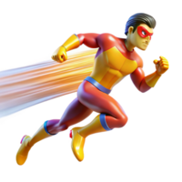 impressive creative A super-speed superhero with blurred motion trails, running through a city, lit by streaking city lights, in a dynamic, action painting style original png