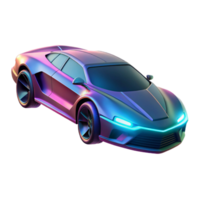 vibrant minimalist A futuristic car hovering above the ground, sleek and aerodynamic design, neon underglow, cyberpunk style original png