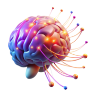 impressive minimalist A digital representation of a human brain, interconnected neurons firing with electrical impulses, vibrant colors and dynamic lighting, neuroscience technology style high quality png