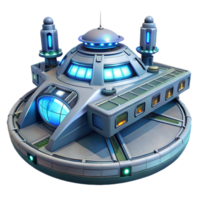 impressive modern A sleek, futuristic spaceship docks with a massive, orbital station, its docking lights illuminating the surrounding space. Sci-fi, realistic style authentic png