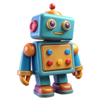 beautiful modern A colorful painting of a vintage toy robot with bright buttons and levers, playful, whimsical lighting, retro-futuristic style original png