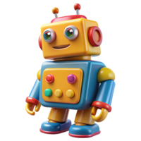 wonderful artistic A colorful painting of a vintage toy robot with bright buttons and levers, playful, whimsical lighting, retro-futuristic style detailed png