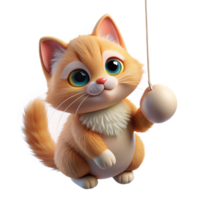 impressive abstract Portrait of a playful kitten, fluffy fur, batting at a dangling string, soft window light, adorable style authentic png