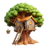 dramatic abstract A treehouse built into a giant sequoia, dappled sunlight, whimsical style, original png
