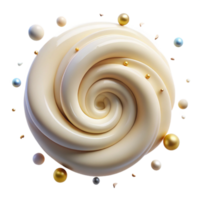vibrant minimalist Cream Spiral Transparent for Abstract Designs high resolution png