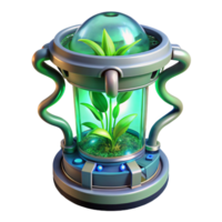 beautiful classic A genetically engineered alien plant, with pulsating bioluminescent veins, growing in a futuristic hydroponic chamber. Ethereal lighting, bio-art style professional png