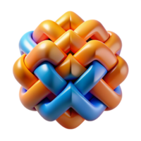 extraordinary creative Interlocking tessellated patterns, with a gradient shift from warm oranges to cool blues, illuminated by a subtle ambient light, in a geometric abstract style premium png