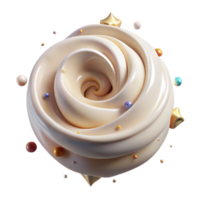 beautiful creative Cream Texture Swirl Transparent Background for Food Design png