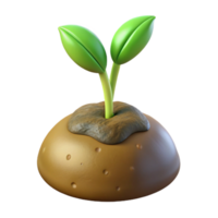 stunning abstract A sprouting seedling pushing through rich soil, close-up, earth tones, realistic rendering, high resolution png