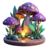 impressive minimalist A enchanted forest with glowing mushrooms and fireflies, magical and whimsical lighting, fantasy art style high resolution png