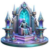 elegant traditional A futuristic throne room, with holographic displays and intricate carvings, occupied by a powerful alien ruler. Grand, opulent lighting, detailed architecture genuine png