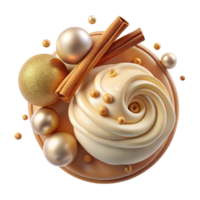 elegant creative Cream Texture with Cinnamon Isolated for Baking Graphics high quality png