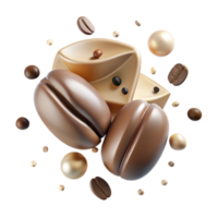 stunning abstract Cream Texture with Coffee Beans Isolated for Cafe Branding premium png