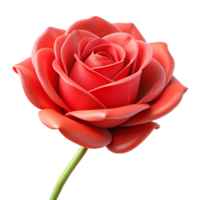magnificent minimalist A single rose, fully bloomed, red petals, soft lighting, realistic rendering, authentic png