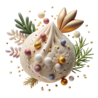 stunning abstract Cream Texture with Herbs Isolated for Culinary Graphics genuine png