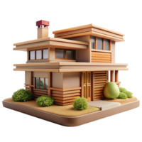 elegant abstract Frank Lloyd Wright inspired prairie house, horizontal lines, natural materials, integration with the landscape, warm natural light, high quality png