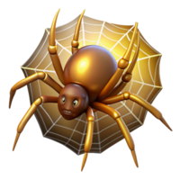 beautiful abstract A mischievous Anansi the spider, spinning a web of golden thread, illuminated by dappled sunlight. West African folklore style authentic png