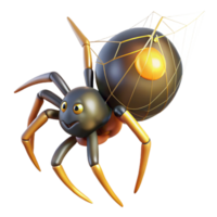 extraordinary modern A mischievous Anansi the spider, spinning a web of golden thread, illuminated by dappled sunlight. West African folklore style premium png