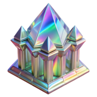 elegant abstract Crystal palace, intricate facets, rainbow refractions, art nouveau style original png
