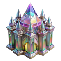 vibrant classic Crystal palace, intricate facets, rainbow refractions, art nouveau style high resolution png