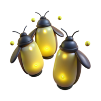 impressive creative A group of fireflies glowing in the night, forest setting, dark background detailed png