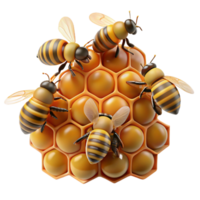 dramatic rustic A swarm of bees buzzing around a honeycomb, close-up, macro photography style high resolution png