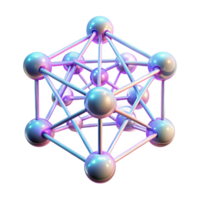 vibrant creative A complex network of interconnected nodes, glowing with a soft, ethereal light, resembling a digital network. Cyberpunk style with neon accents 4K png