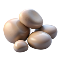 stunning rustic A group of pebbles on a beach, smooth and polished, soft lighting premium png