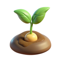 wonderful artistic A sprouting bean seedling pushing through the soil, soft lighting, time-lapse photography style high quality png