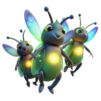 stunning classic A group of fireflies dancing in the night, bioluminescent, magical realism style exclusive png