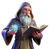 vibrant modern A wise old wizard with a long white beard, casting a spell from his ancient tome, illuminated by the mystical glow of runes. Renaissance painting style, dramatic lighting authentic png