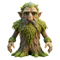 magnificent rustic A wise old treant with moss-covered bark, standing guard in an ancient forest, lit by dappled sunlight. Fantasy art, realistic rendering high quality png