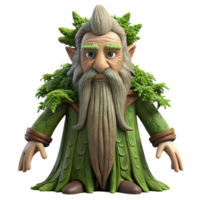 magnificent abstract A wise old treant with moss-covered bark, standing guard in an ancient forest, lit by dappled sunlight. Fantasy art, realistic rendering premium png
