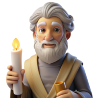 extraordinary contemporary Portrait of an ancient philosopher with a long white beard, a thoughtful expression, and a scroll in hand, lit by warm candlelight, classical Greek style genuine png