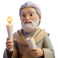 stunning rustic Portrait of an ancient philosopher with a long white beard, a thoughtful expression, and a scroll in hand, lit by warm candlelight, classical Greek style detailed png