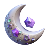 wonderful rustic Crescent Moon Lunar Surface Isolated for Night Sky Projects genuine png