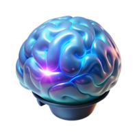 vibrant minimalist A holographic projection of a human brain, pulsating with activity, neon lighting, scientific visualization, high quality png