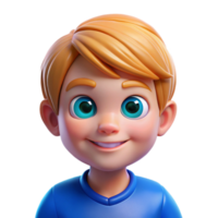elegant artistic Portrait of a child with bright blue eyes and a mischievous smile, lit by natural window light, in an impressionistic style premium png