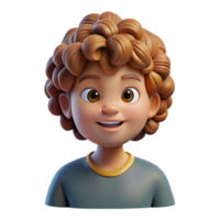 dramatic creative Portrait of a child with curly brown hair and a curious expression, lit by natural sunlight, in a whimsical style premium png