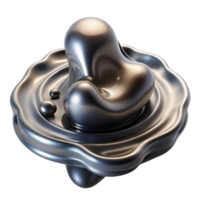 serene modern A dynamic flow of liquid mercury, forming abstract shapes and ripples, with realistic reflections and a dark, moody atmosphere professional png