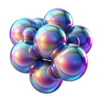 elegant creative A cluster of iridescent bubbles, floating in zero gravity, with realistic reflections and refractions, under a bright, studio light premium png