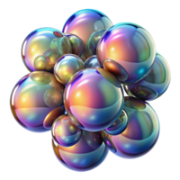 wonderful creative A cluster of iridescent bubbles, floating in zero gravity, with realistic reflections and refractions, under a bright, studio light professional png