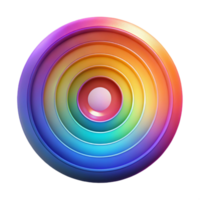 impressive modern A series of concentric circles, radiating outwards in a vibrant, spectral color scheme, illuminated by a pulsating, strobe light, op art style high resolution png