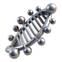 elegant creative A sleek, silver nanobot swarm forming the shape of a DNA double helix, illuminated by microscopic lasers, scientific visualization style detailed png