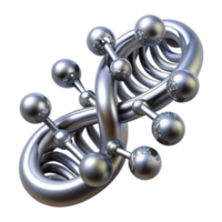 beautiful abstract A sleek, silver nanobot swarm forming the shape of a DNA double helix, illuminated by microscopic lasers, scientific visualization style 4K png
