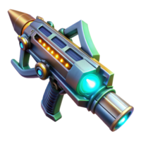 extraordinary artistic A futuristic weapon, glowing with energy, intricate design with glowing details, science fiction style genuine png