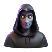 stunning modern Portrait of a mysterious figure cloaked in shadows, lit by a single moonbeam, in a gothic horror style professional png