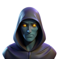 elegant modern Portrait of a mysterious figure cloaked in shadows, lit by a single moonbeam, in a gothic horror style original png