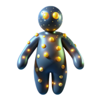 serene contemporary A swarm of fireflies forming a human figure, in a bioluminescent art style, high quality png