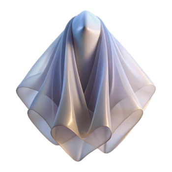 stunning creative A series of overlapping, translucent veils, creating a soft, ethereal glow, in a minimalist, abstract style high quality png